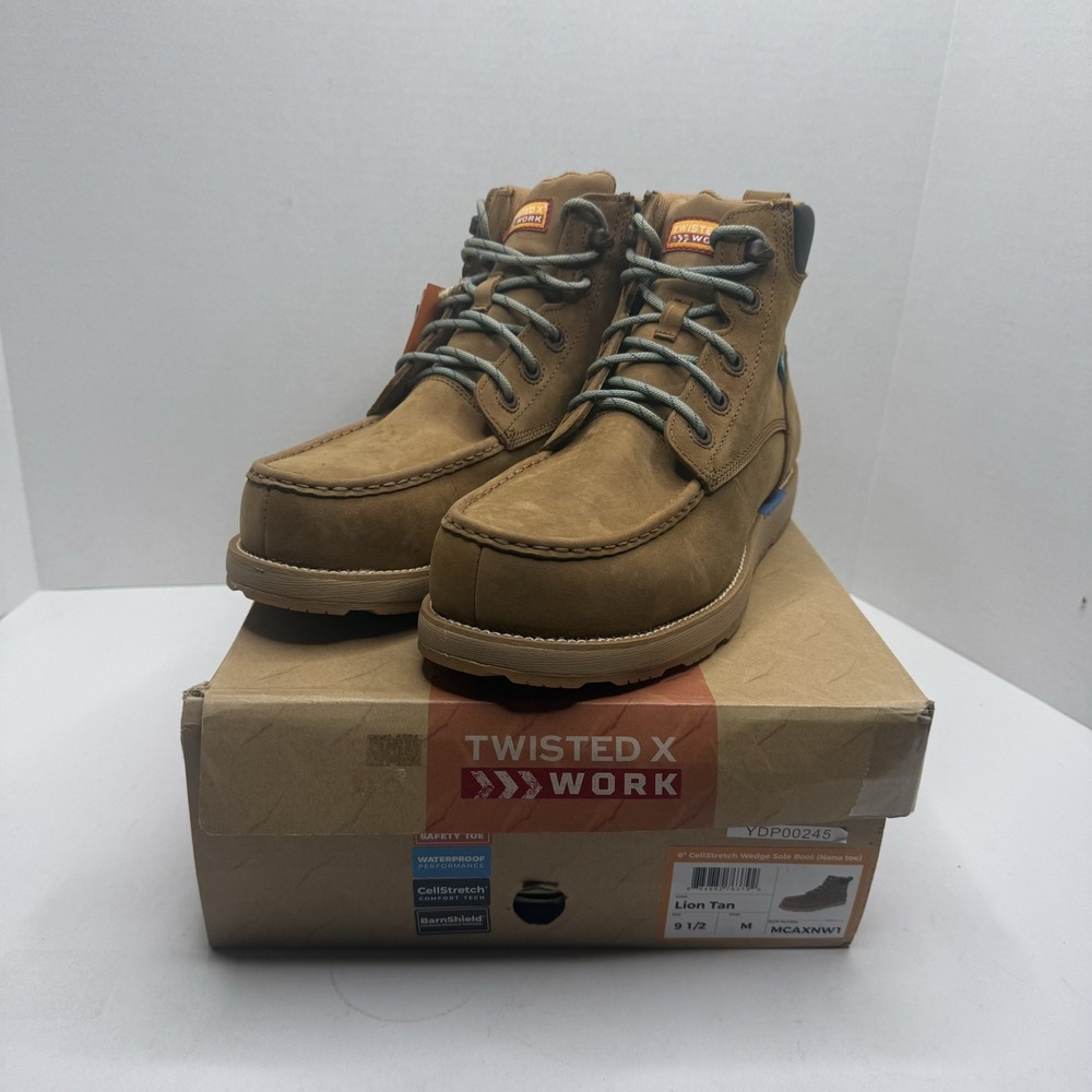 Twisted X Work MCAXNW1 Nano Toe Waterproof Wedge Boots Men’s 9.5M NEW